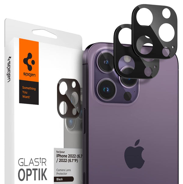 Glas.tR Optik Camera Lens Protector Guard for iPhone 14 Pro / 14 Pro Max (Black) - 2 Pack