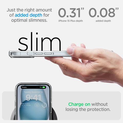 Spigen Ultra Hybrid Back Cover Case For iPhone 15 Plus (Crystal Clear)