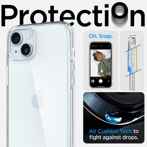 Spigen Ultra Hybrid Back Cover Case For iPhone 15 Plus (Crystal Clear)