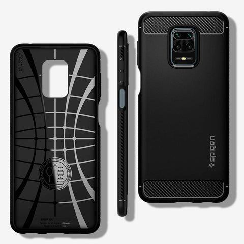 Rugged Armor Back Cover Case For Redmi Note 10 Lite/Poco M2 Pro (TPU | Matte Black)