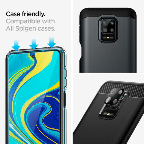 Tempered Glass Screen Guard Protector for Xiaomi Redmi Note 9 Pro / 9 Pro Max / 9S - Front glass x 1 / Camera lens protector x 1