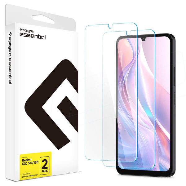 Essential Glas.tR CE Tempered Glass Screen Guard for Redmi 13C 5G / 4G - 2 Pack