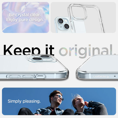 Spigen Ultra Hybrid Back Cover Case For iPhone 15 Plus (Crystal Clear)
