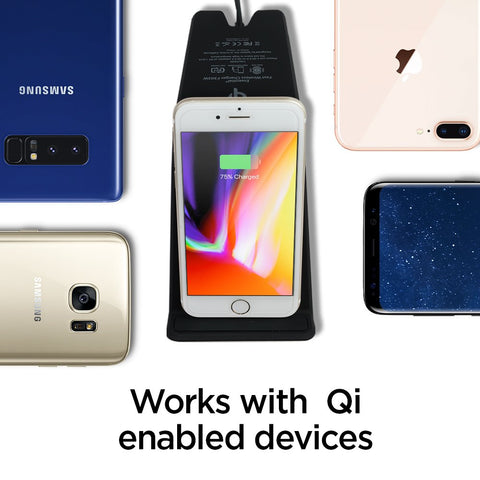 10W, F303W 2Nd Ver Wireless, Usb Charger Fast Qi Certified Charging Pad Compatible For Iphone, Galaxy, Oneplus & Other Qi Devices - (Black)