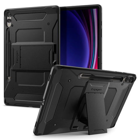 Spigen Tough Armor Pro Back Cover Case For Galaxy Tab S10 Plus / S9 Plus 12.4inch [S Pen Storage] [Kick Stand] - Black