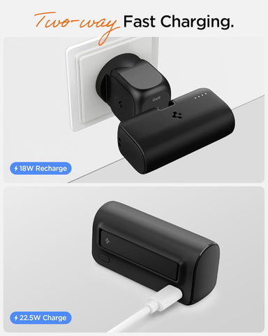 ArcPack 5000mAh 22.5W Fast Charging Power Bank with Built-in Foldable USB-C Connector and Stand