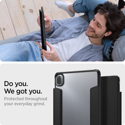 Spigen Ultra Hybrid Pro Full Cover Folio Case For Xiaomi Pad 5 Pro 5G / Pad 5 Pro/Pad 5 [Pencil Holder] [Trifold Stand] - Black