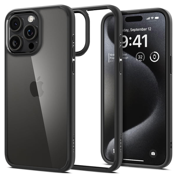 Ultra Hybrid Back Cover Case For iPhone 15 Pro (TPU + Poly Carbonate | Matte Black)