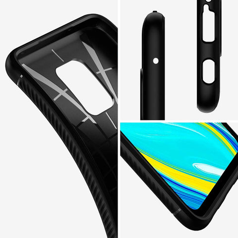 Rugged Armor Back Cover Case For Redmi Note 10 Lite/Poco M2 Pro (TPU | Matte Black)
