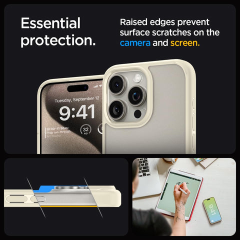 Spigen Ultra Hybrid Back Cover Case For iPhone 15 Pro (Mute Beige)