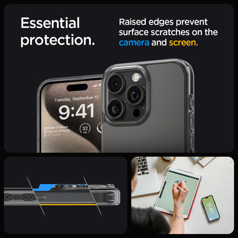 Spigen Ultra Hybrid Back Cover Case For iPhone 15 Pro Max (Abyss Green)