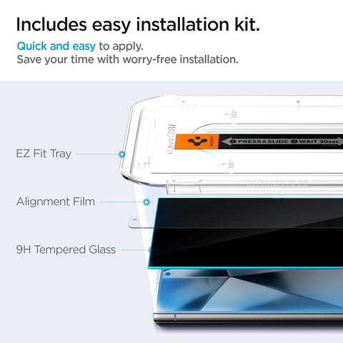 Galaxy S24 Series - Screen Protector Guard  GLAS.tR EZ Fit | Privacy (Pack of 2)