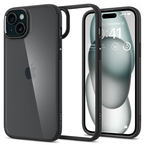 Ultra Hybrid Back Cover Case For iPhone 15 (TPU + Poly Carbonate | Matte Black)