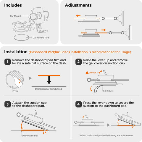 OneTap Pro Dashboard Car Mount | Fast Wireless Car Charger