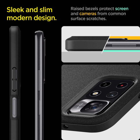 Sand Blast Back Cover Case For Redmi Note 11T 5G / Redmi Note 11s / Poco M4 Pro 5G (TPU | Matte Black)