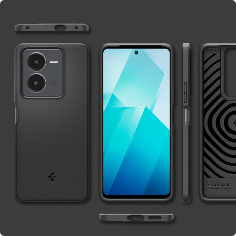 Sand Blast Back Cover Case For iQOO Z8 (TPU | Matte Black)