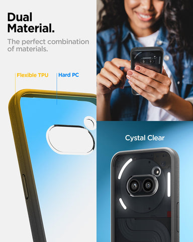 Sand Crystal Back Cover Case For Nothing Phone 2a / 2a Plus (TPU + Poly Carbonate | Matte Black)