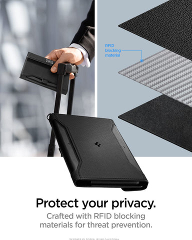 Leather Passport, Wallet Holder Travel Accessories with RFID Blocking Technology SIM Pin Included - Black