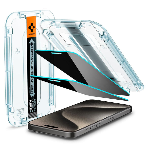 iPhone 15 Series - GLAS.tR EZ Fit Privacy Tempered Glass (Pack of 2)