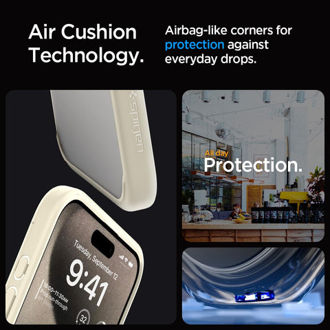 Spigen Ultra Hybrid Back Cover Case For iPhone 15 Pro (Mute Beige)