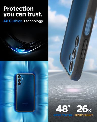 Sand Crystal Back Cover Case Galaxy M15 5G | F15 5G (TPU + Poly Carbonate | Matte Black)