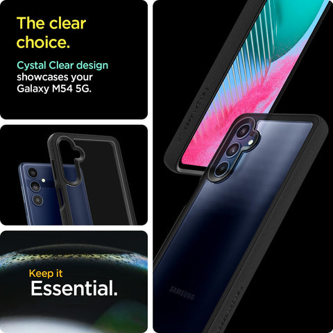 Sand Crystal Back Cover Case For Galaxy F54 5G/M54 5G (TPU + Poly Carbonate | Matte Black)