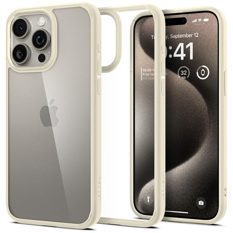 Spigen Ultra Hybrid Back Cover Case For iPhone 15 Pro (Mute Beige)