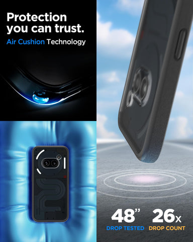 Sand Crystal Back Cover Case For Nothing Phone 2a / 2a Plus (TPU + Poly Carbonate | Matte Black)