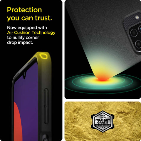 Sand Blast Back Cover Case Galaxy M12 | F12 | A12 (TPU | Matte Black)