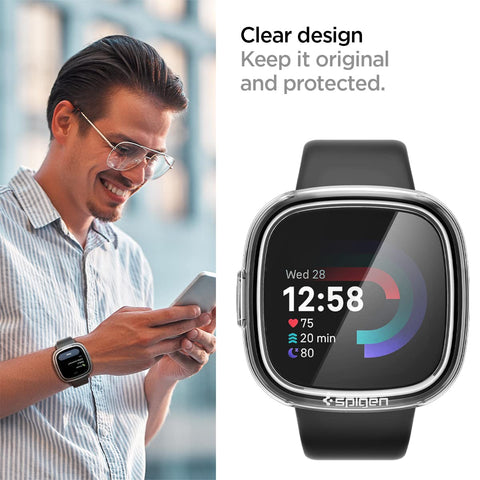 Ultra Hybrid Case Cover for Fitbit Versa 4 / Sense 2 - Crystal Clear (Watch not Included)