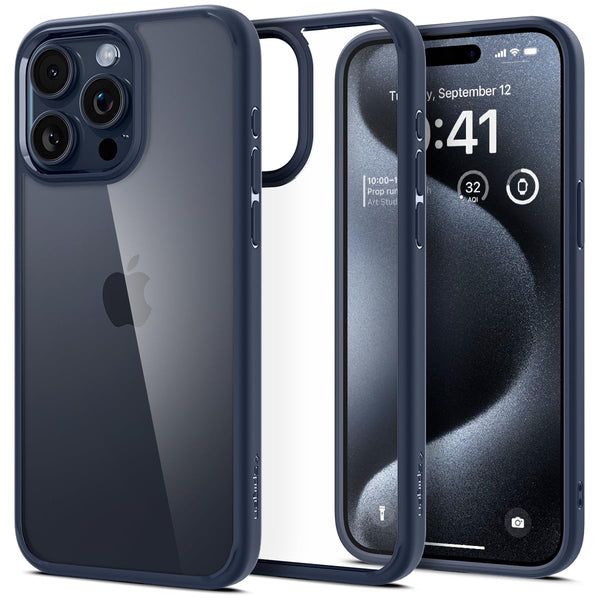 Ultra Hybrid Back Cover Case For iPhone 15 Pro Max (TPU + Poly Carbonate | Navy Blue)