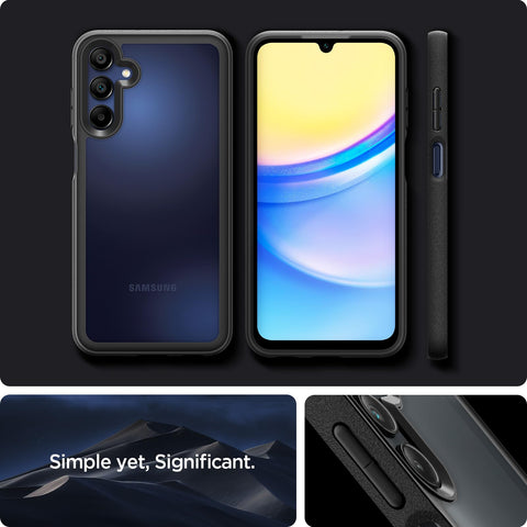 Sand Crystal Back Cover Case Galaxy A15 5G | A15 LTE (TPU + Poly Carbonate | Matte Black)