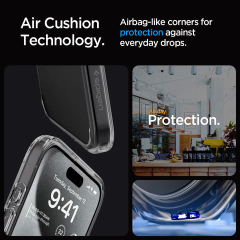 Spigen Ultra Hybrid Back Cover Case For iPhone 15 Pro Max (Abyss Green)