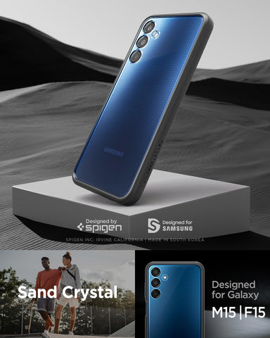 Sand Crystal Back Cover Case Galaxy M15 5G | F15 5G (TPU + Poly Carbonate | Matte Black)