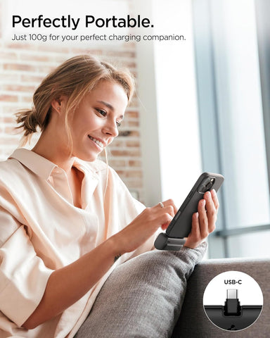 ArcPack 5000mAh 22.5W Fast Charging Power Bank with Built-in Foldable USB-C Connector and Stand