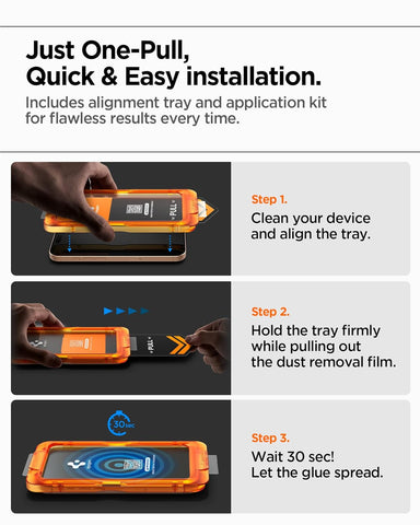 Spigen AlignMaster S Tempered Glass Screen Guard for Galaxy S25 Ultra [3 Pack]