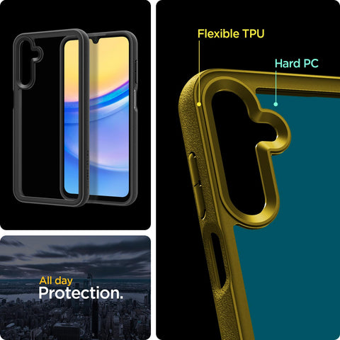 Sand Crystal Back Cover Case Galaxy A15 5G | A15 LTE (TPU + Poly Carbonate | Matte Black)