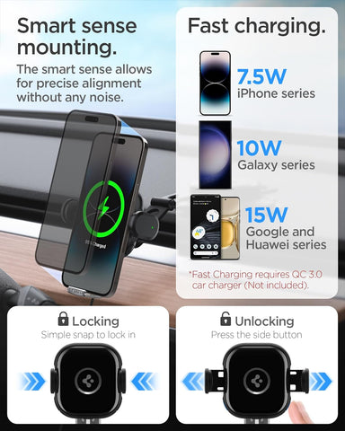 OneTap Pro Dashboard Car Mount | Fast Wireless Car Charger