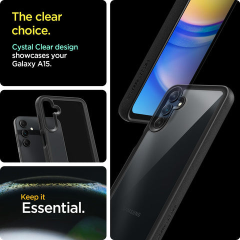 Sand Crystal Back Cover Case Galaxy A15 5G | A15 LTE (TPU + Poly Carbonate | Matte Black)