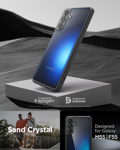 Sand Crystal Back Cover Case Galaxy M55 5G | F55 5G (TPU + Poly Carbonate | Matte Black)