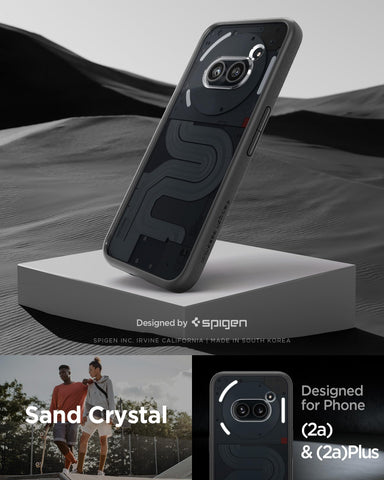 Sand Crystal Back Cover Case For Nothing Phone 2a / 2a Plus (TPU + Poly Carbonate | Matte Black)
