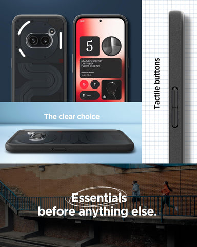 Sand Crystal Back Cover Case For Nothing Phone 2a / 2a Plus (TPU + Poly Carbonate | Matte Black)