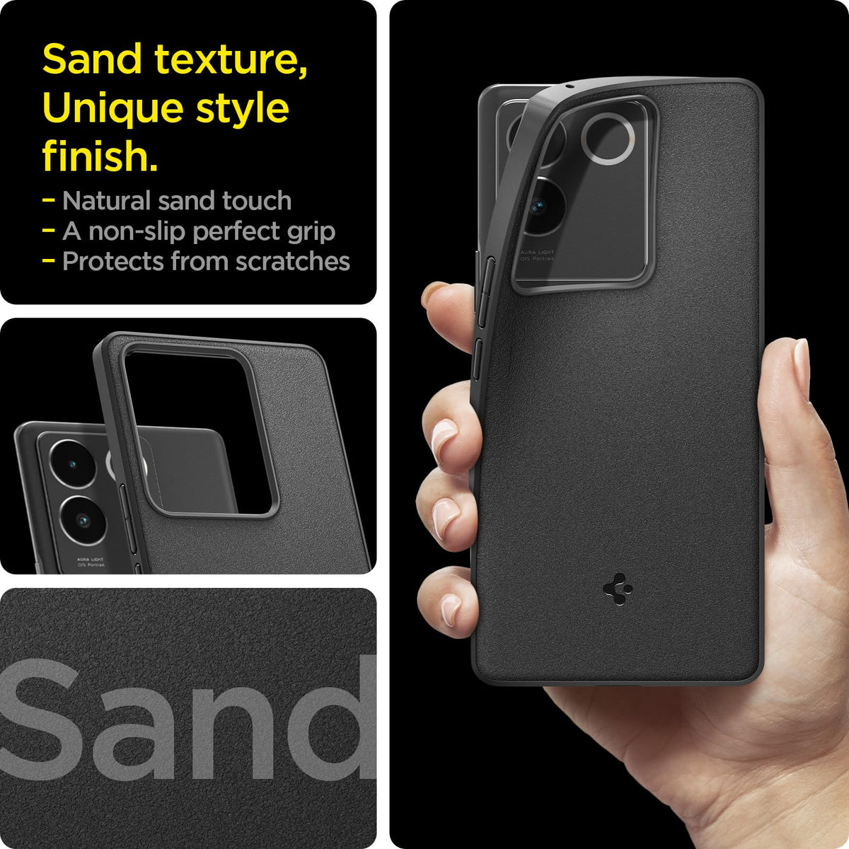 Spigen Essential Sand Blast Back Cover Case Compatible with iQOO Z7 Pro ...