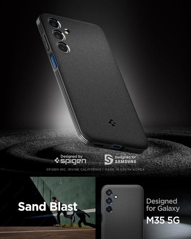 Galaxy M35 5G - Sand Blast Back Cover Case (Black)