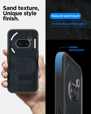 Sand Crystal Back Cover Case For Nothing Phone 2a / 2a Plus (TPU + Poly Carbonate | Matte Black)