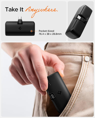 ArcPack 5000mAh 22.5W Fast Charging Power Bank with Built-in Foldable USB-C Connector and Stand