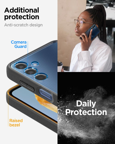 Sand Crystal Back Cover Case Galaxy M15 5G | F15 5G (TPU + Poly Carbonate | Matte Black)