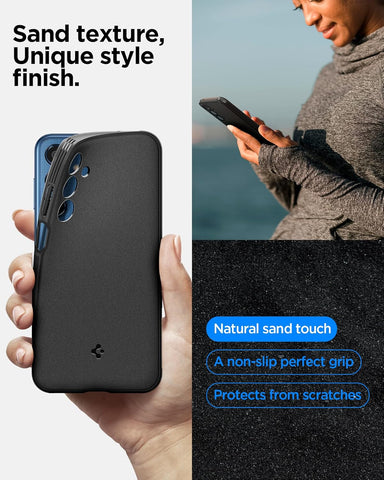 Galaxy M35 5G - Sand Blast Back Cover Case (Black)