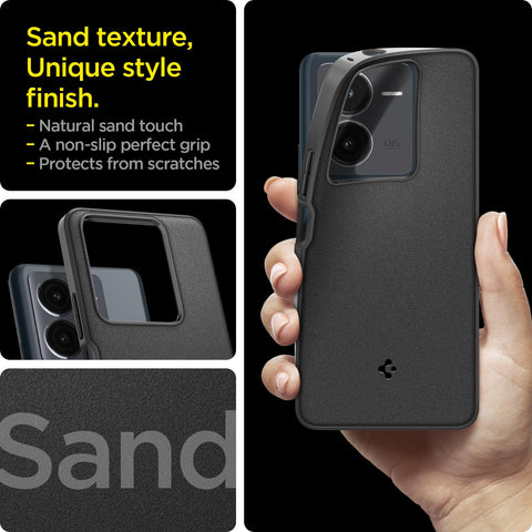 Sand Blast Back Cover Case For iQOO Z8 (TPU | Matte Black)