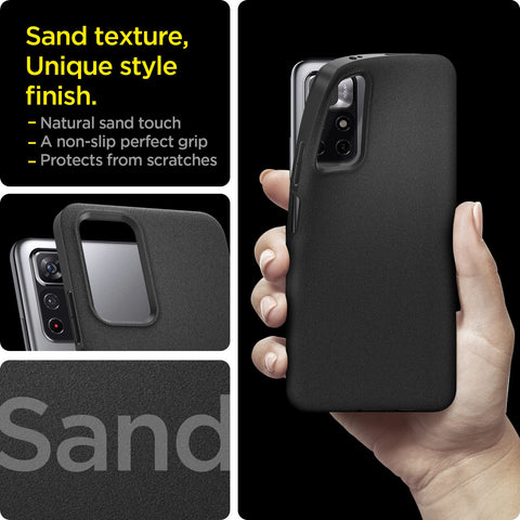 Sand Blast Back Cover Case For Redmi Note 11T 5G / Redmi Note 11s / Poco M4 Pro 5G (TPU | Matte Black)
